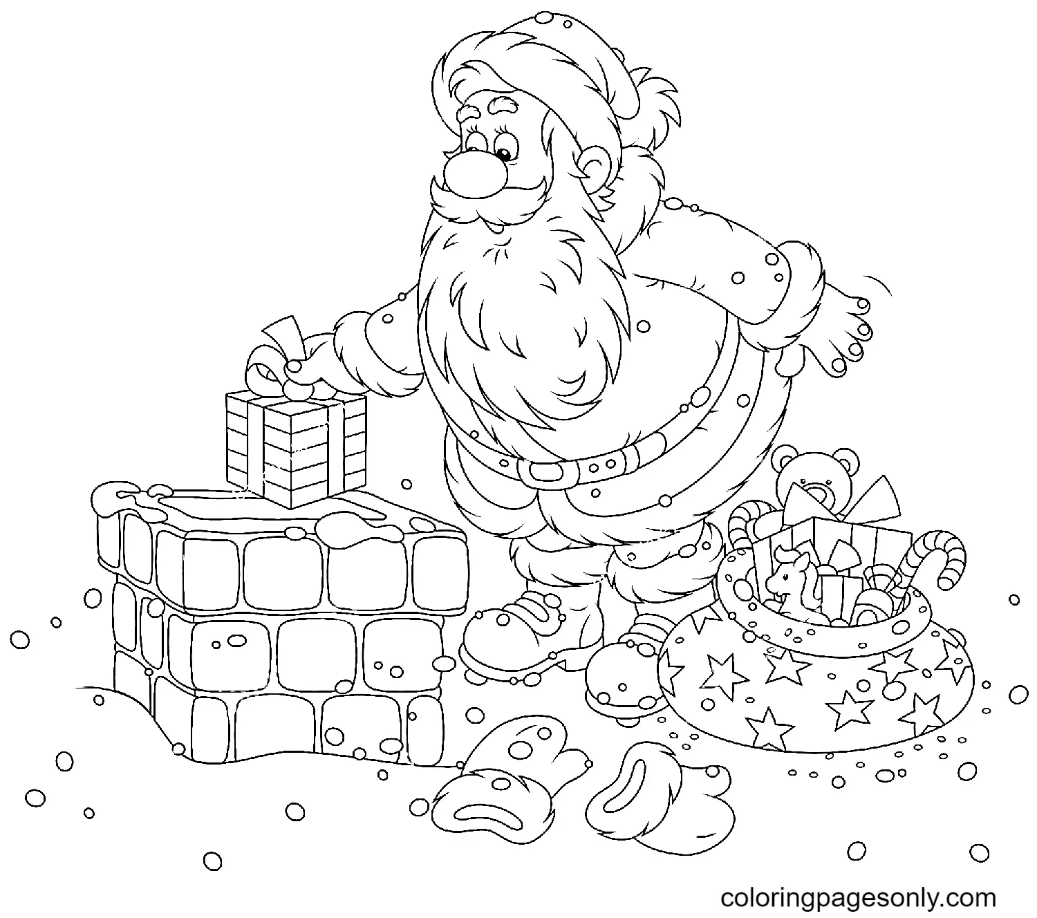 Papa Noel Para Colorear 153