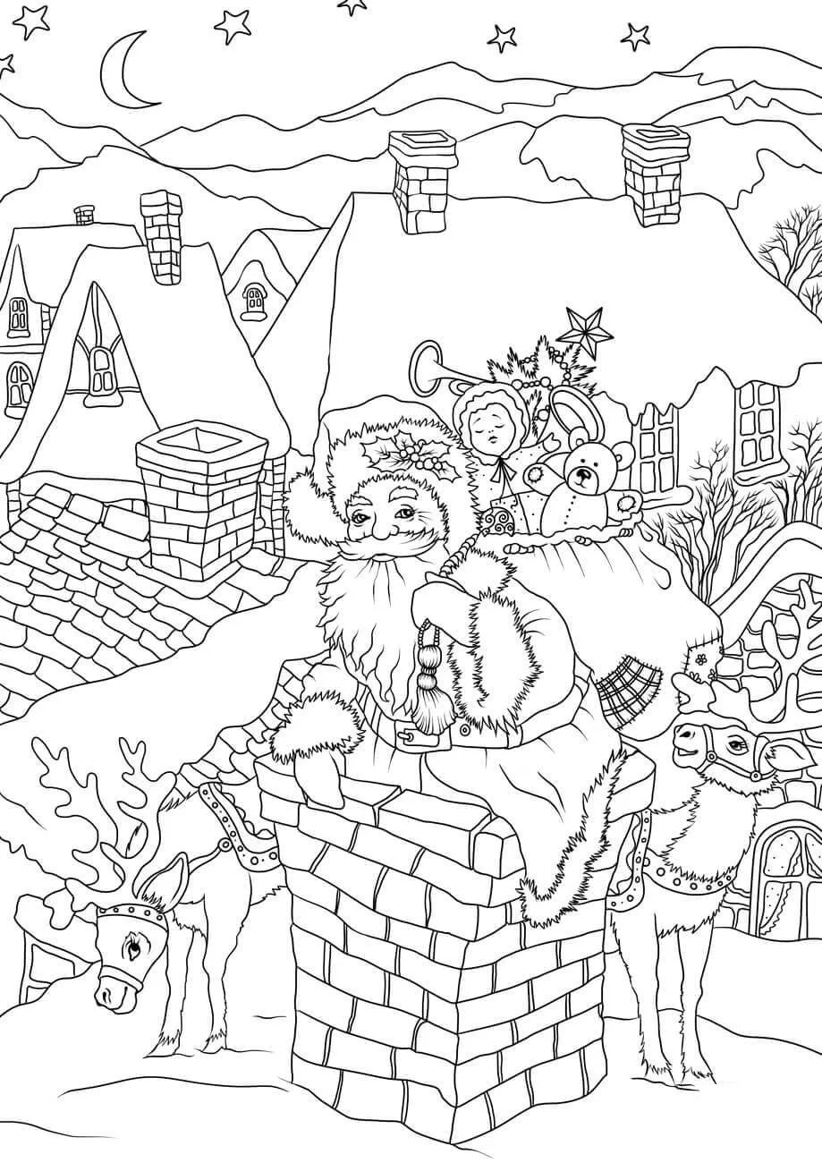 Weihnachtsmann Ausmalbilder 28