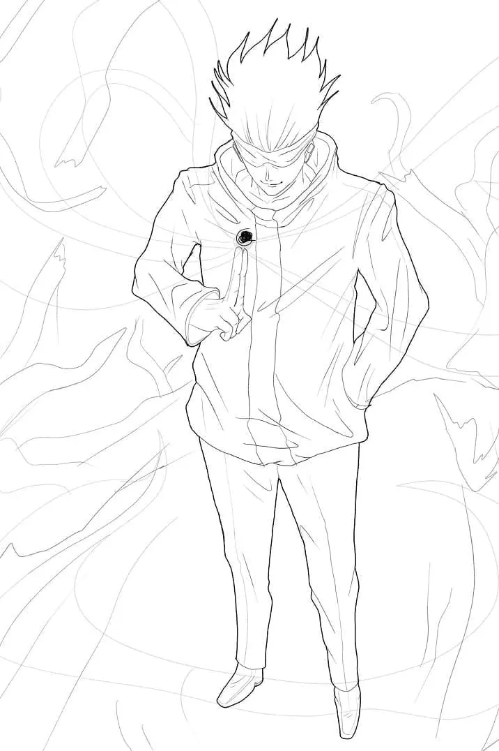 Satoru Gojo Coloring Pages 13