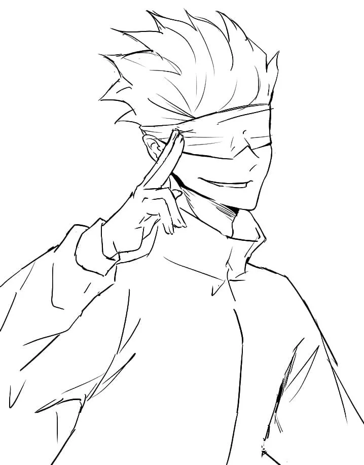 Satoru Gojo Coloring Pages 4
