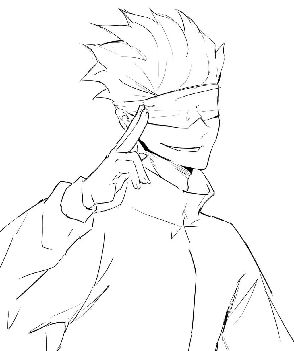 Satoru Gojo Coloring Pages 7