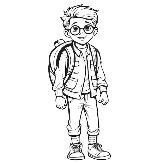 Desenhos de de Menino de Escola Para Colorir 7