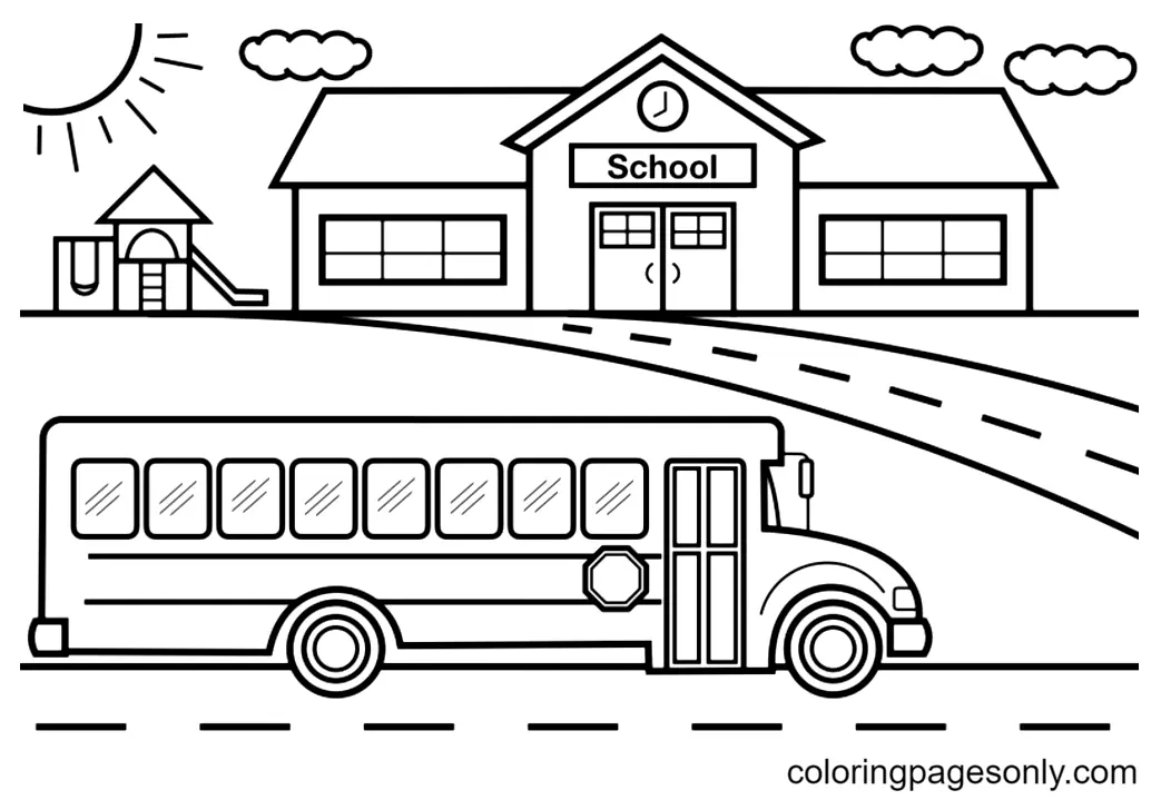 Desenhos de Onibus Escolar Para Colorir 4