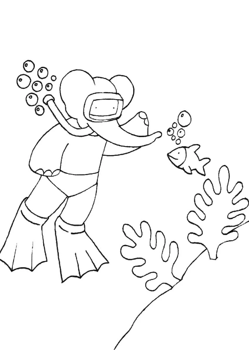 Buceo Para Colorear 14