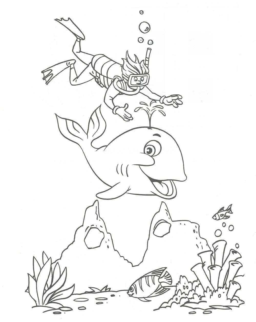 Desenhos de Mergulho Para Colorir 17