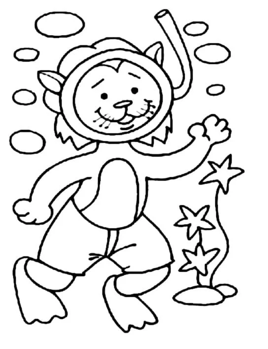 Desenhos de Mergulho Para Colorir 19