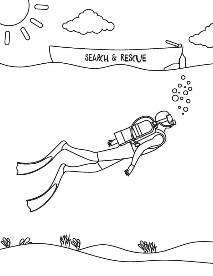 Scuba Diving Coloring Pages 22