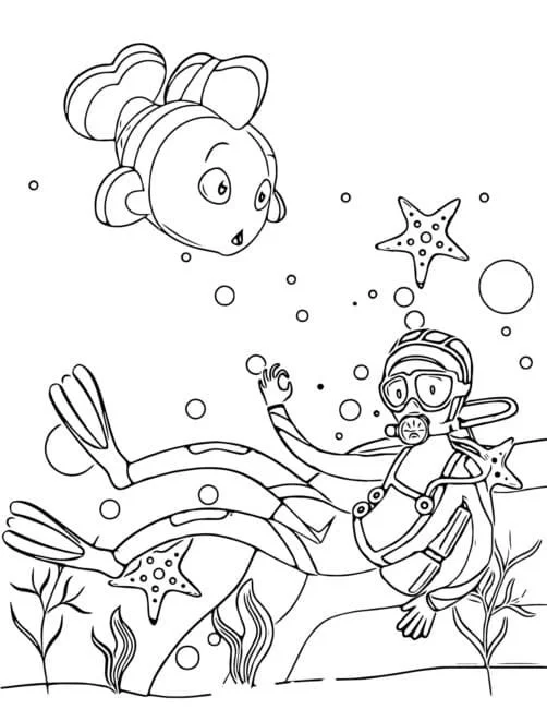 Desenhos de Mergulho Para Colorir 23