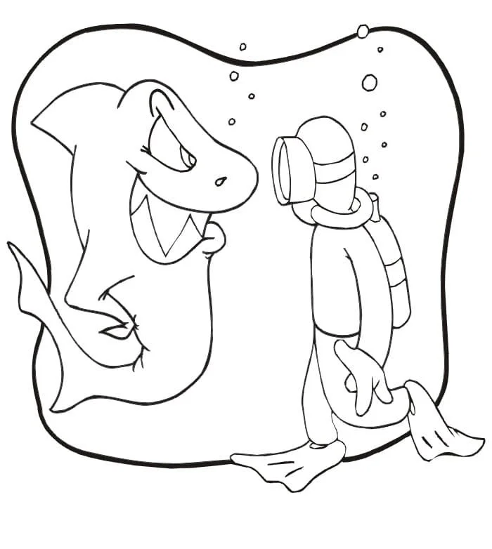 Desenhos de Mergulho Para Colorir 27