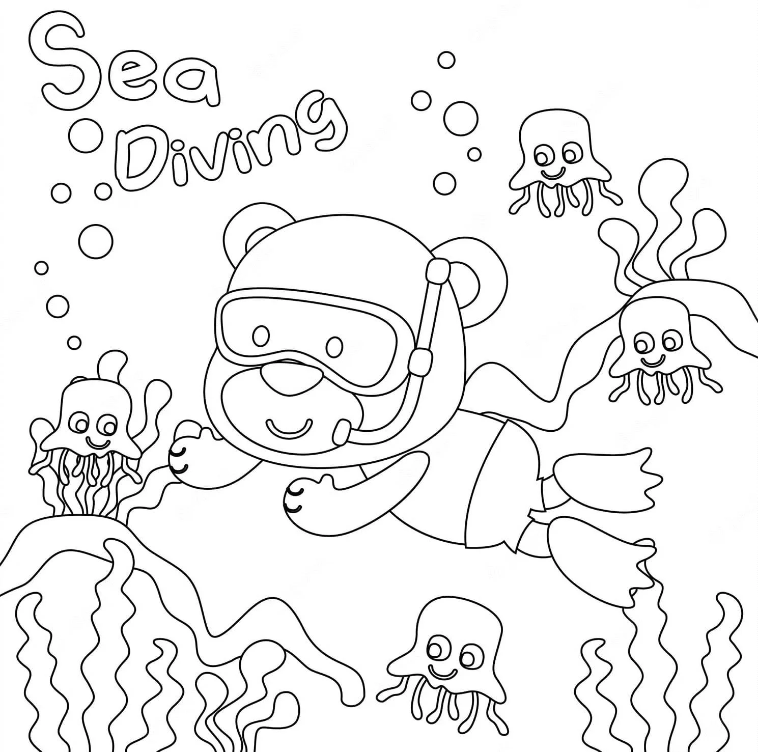 Buceo Para Colorear 32