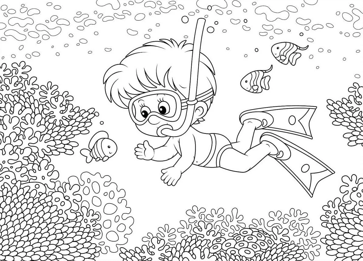 Desenhos de Mergulho Para Colorir 34