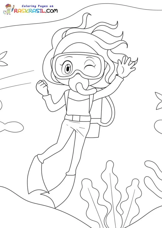 Buceo Para Colorear 4