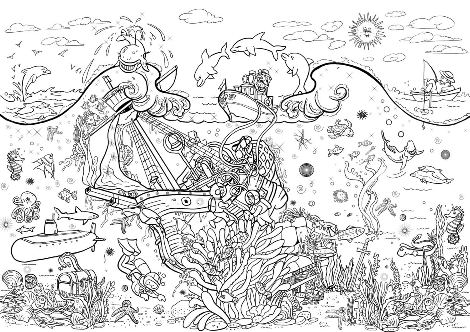 Buceo Para Colorear 44