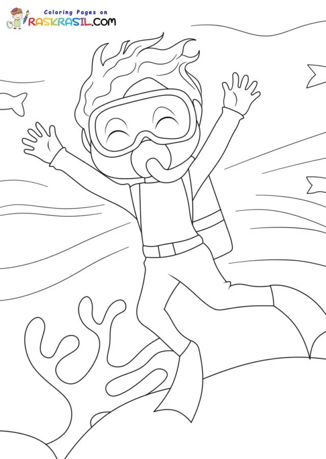 Desenhos de Mergulho Para Colorir 5
