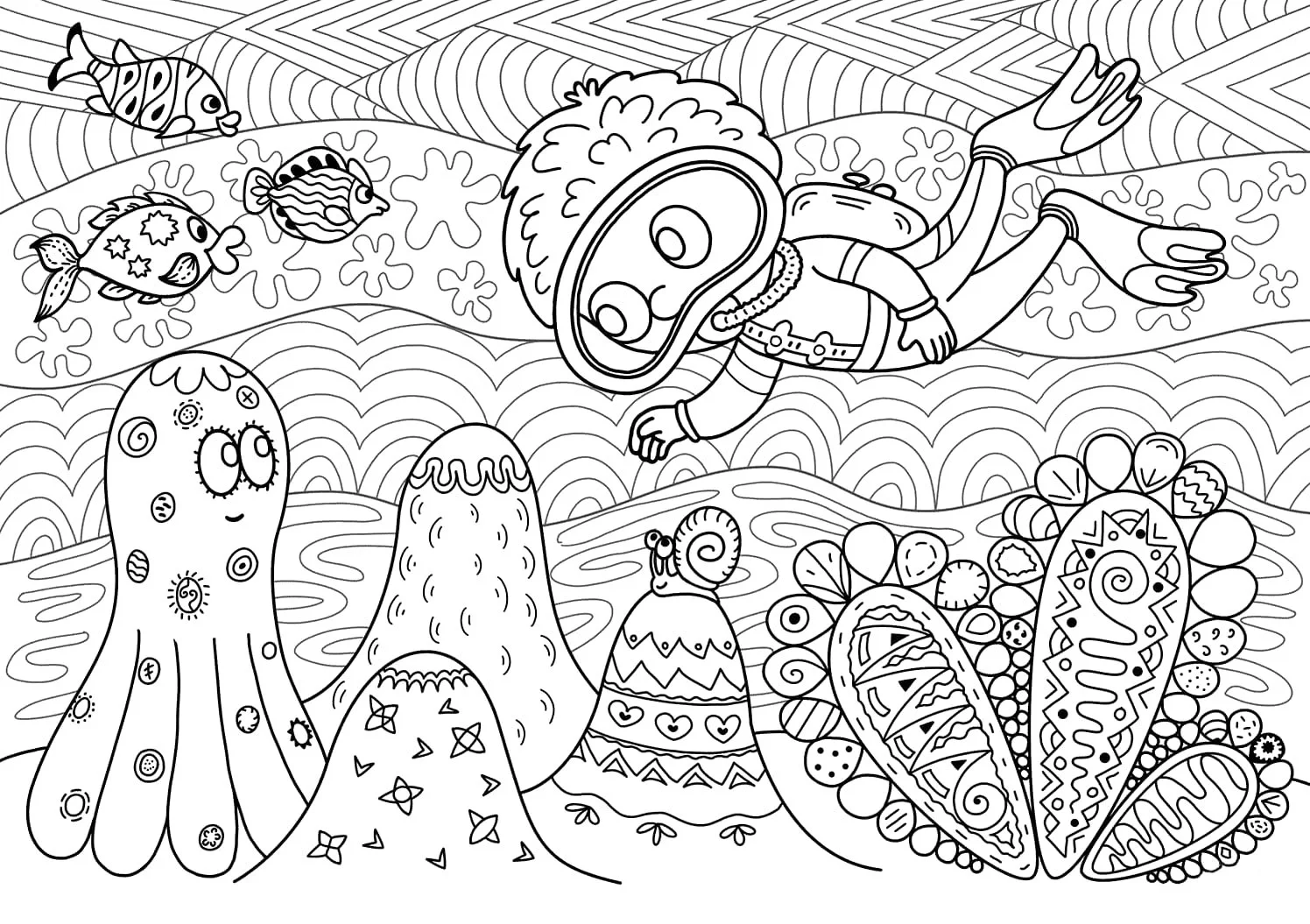 Scuba Diving Coloring Pages 53