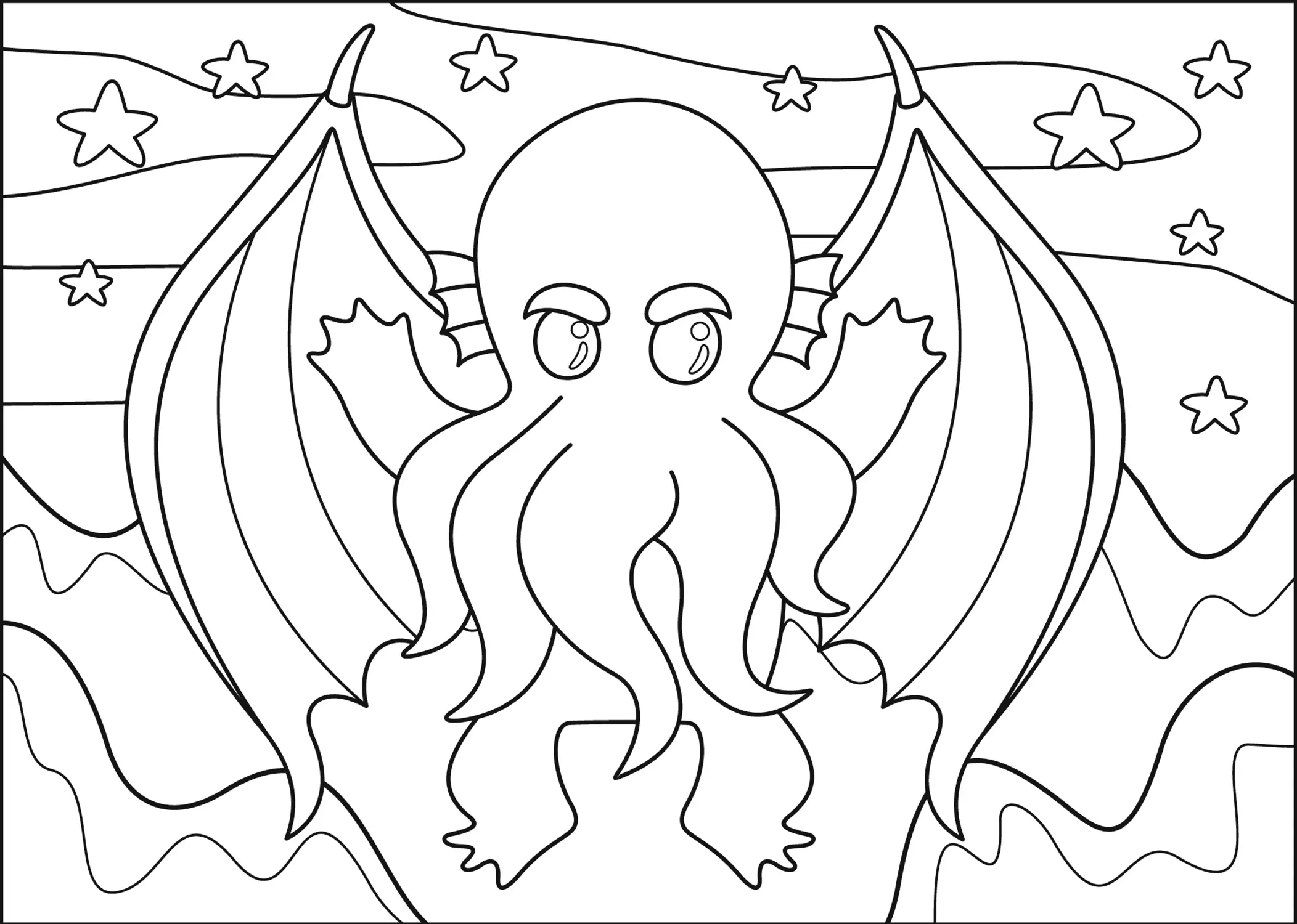 Monstruo Marino para Colorear 10