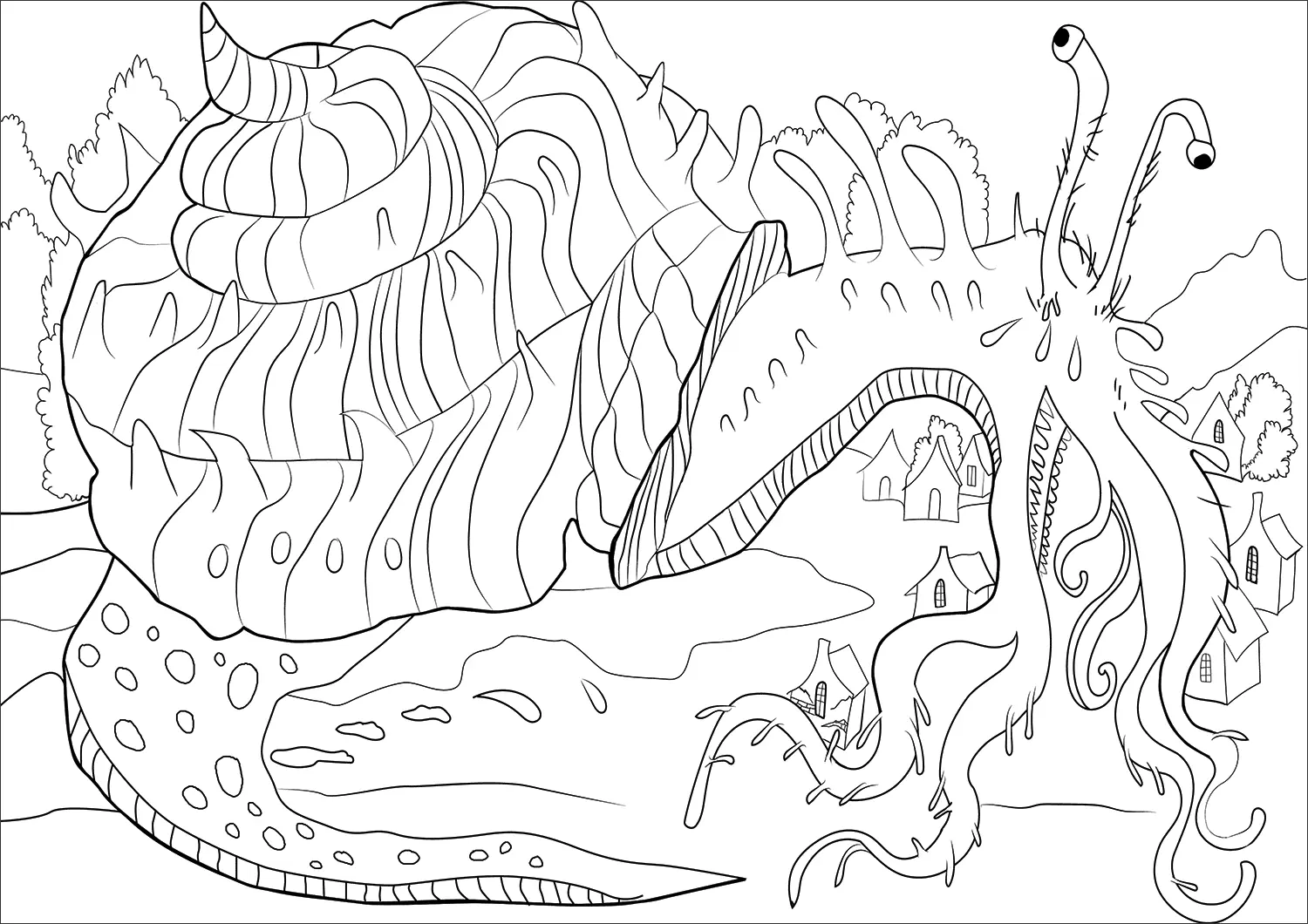 Monstruo Marino para Colorear 14