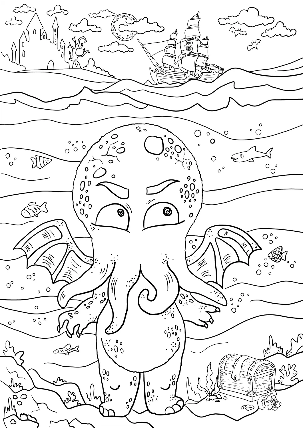 Monstruo Marino para Colorear 23