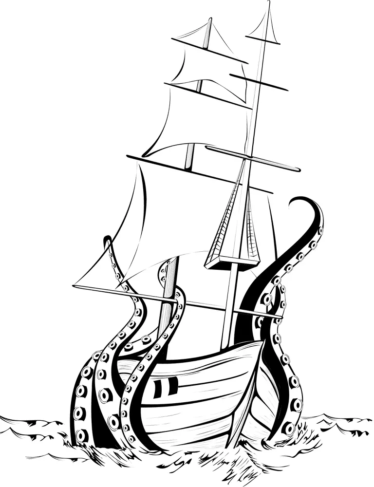 Monstruo Marino para Colorear 36