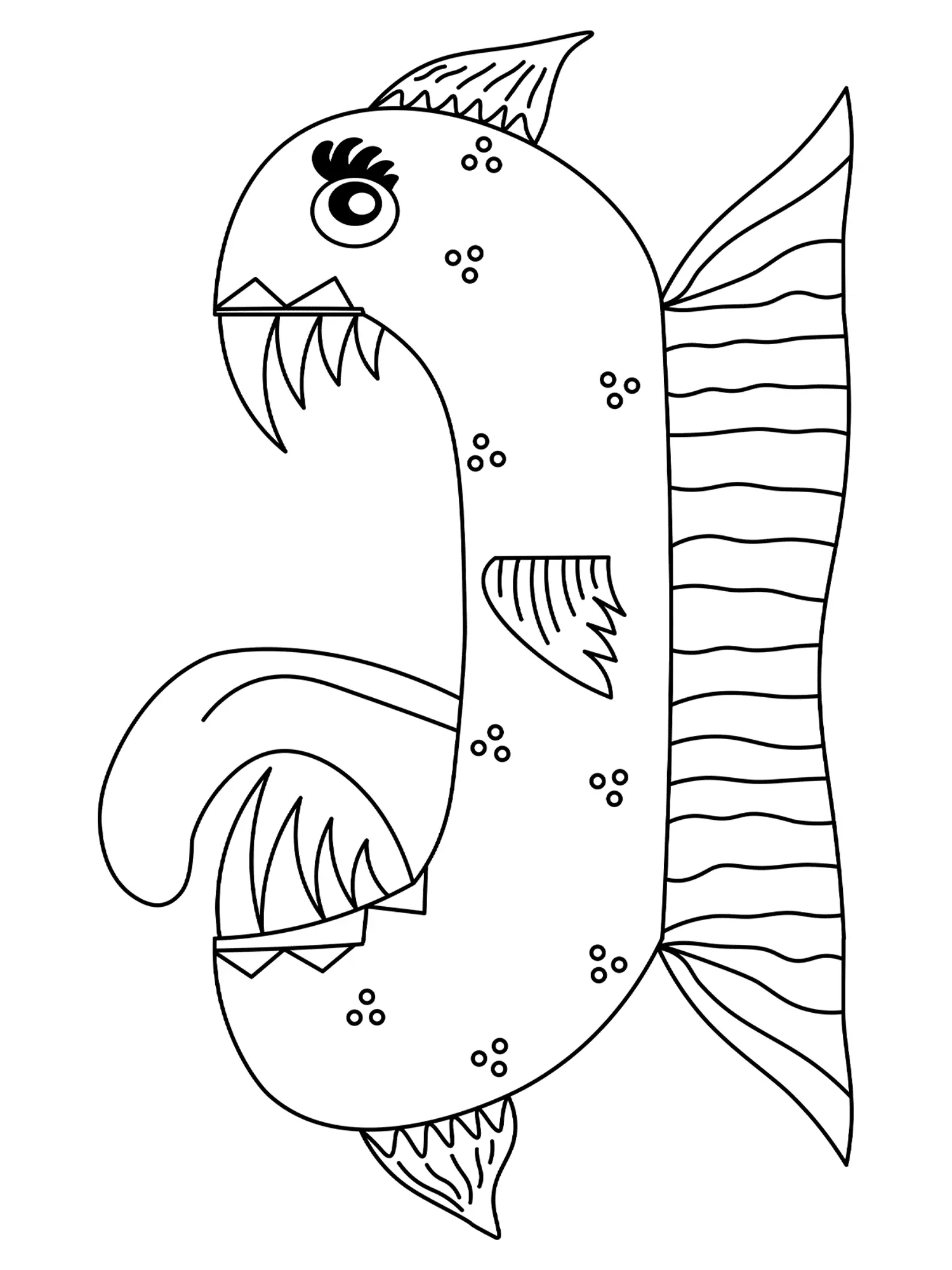 Monstruo Marino para Colorear 4