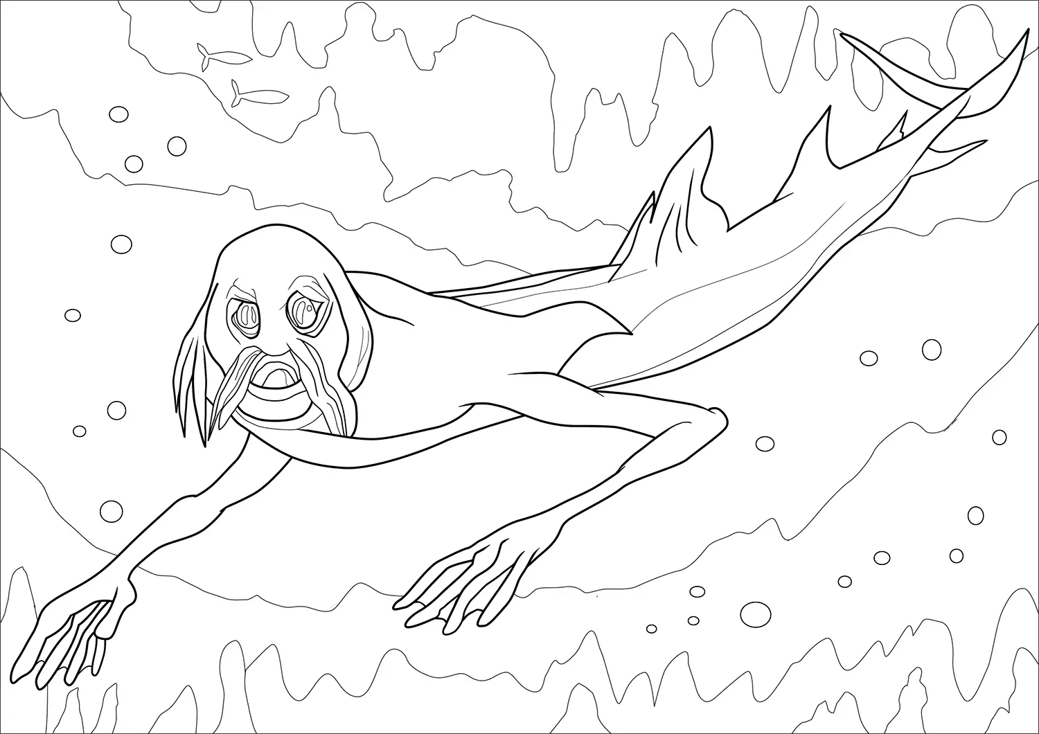 Monstruo Marino para Colorear 5