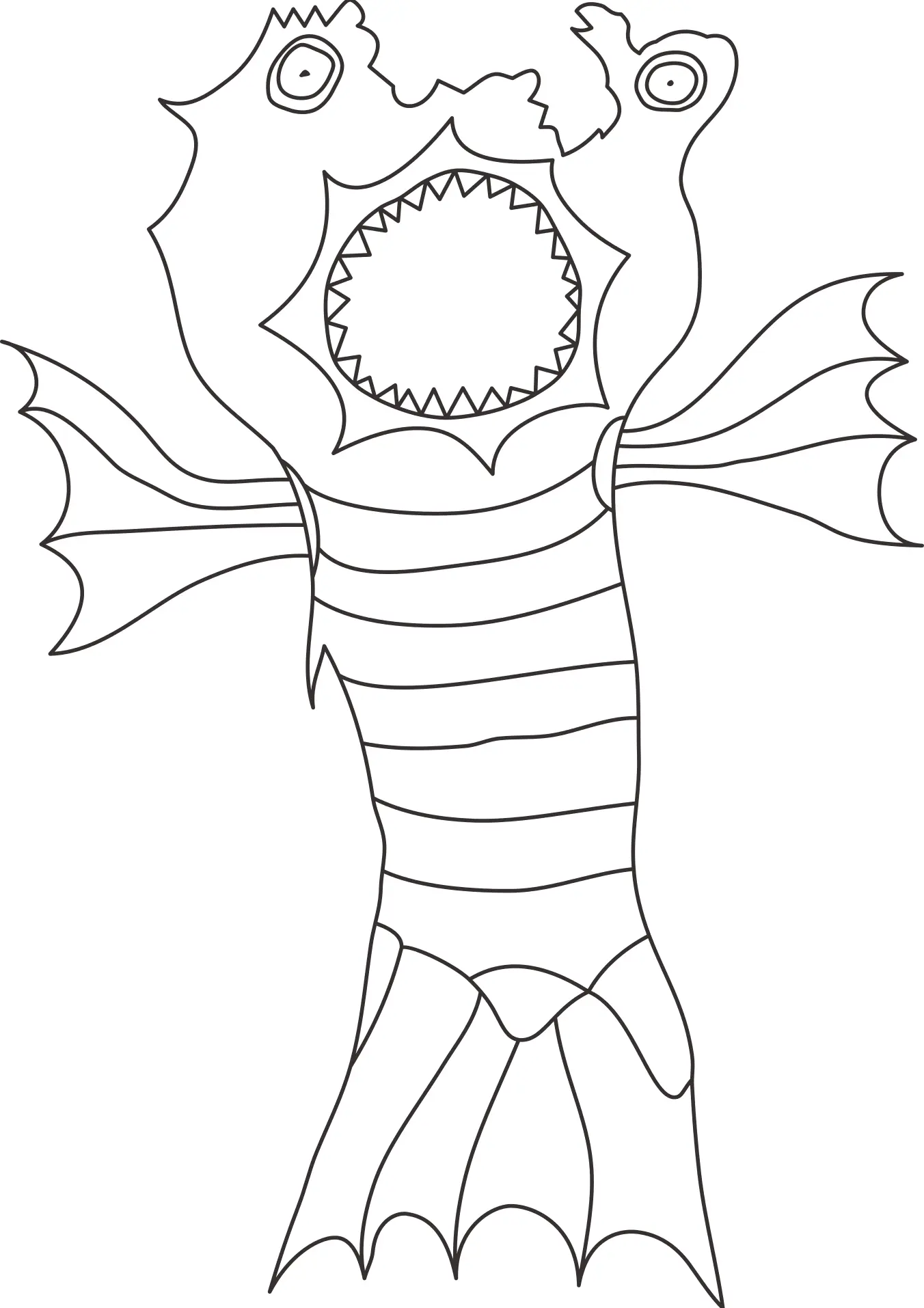 Monstruo Marino para Colorear 6