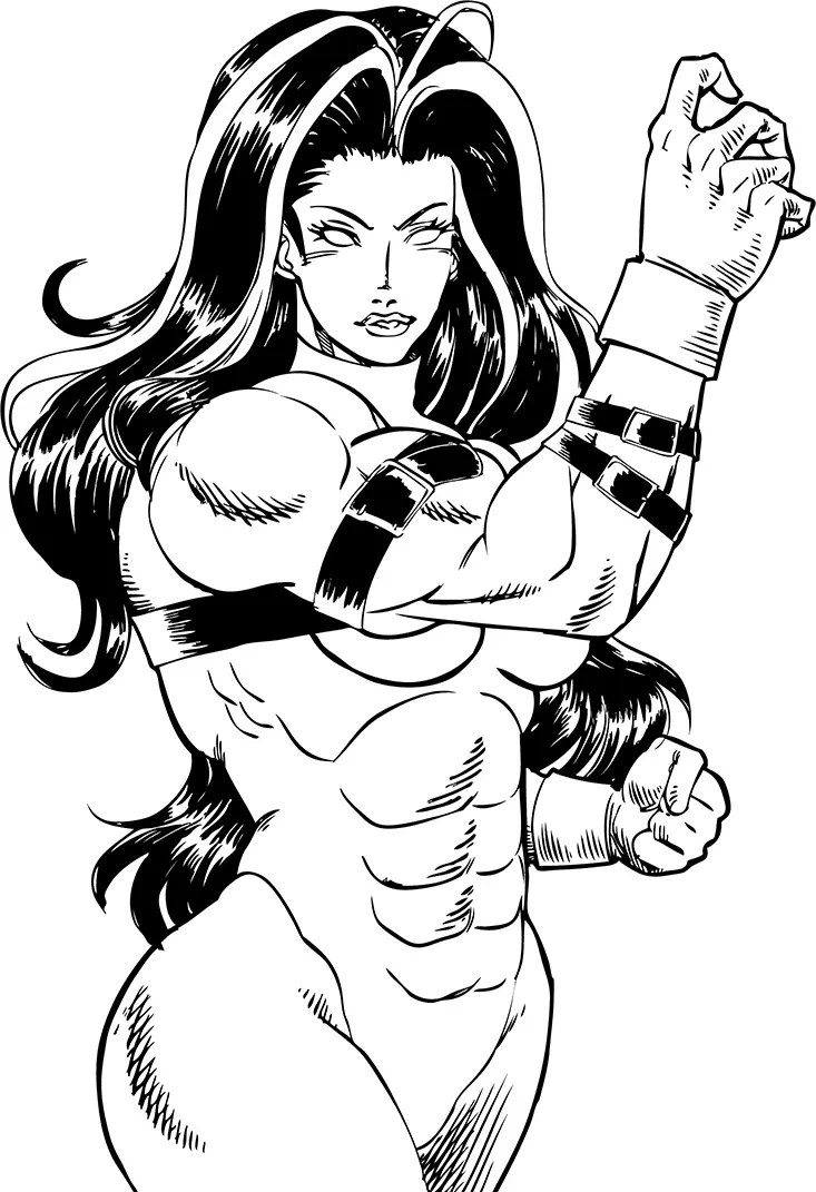 She Hulk Coloring Pages 12