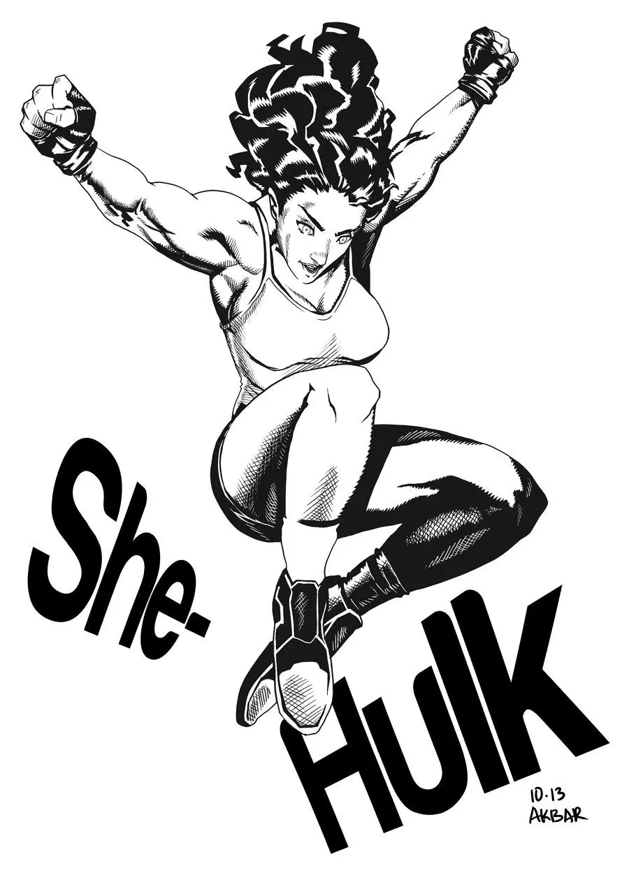 She Hulk Coloring Pages 14