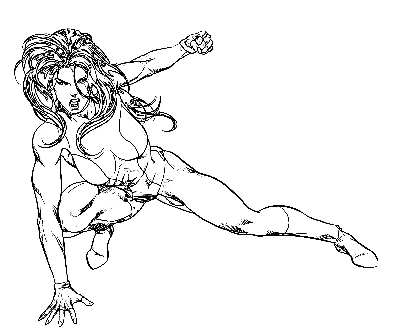 She Hulk Coloring Pages 4