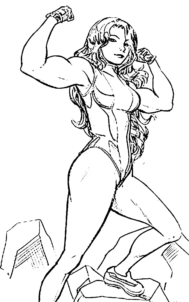 She Hulk Coloring Pages 6