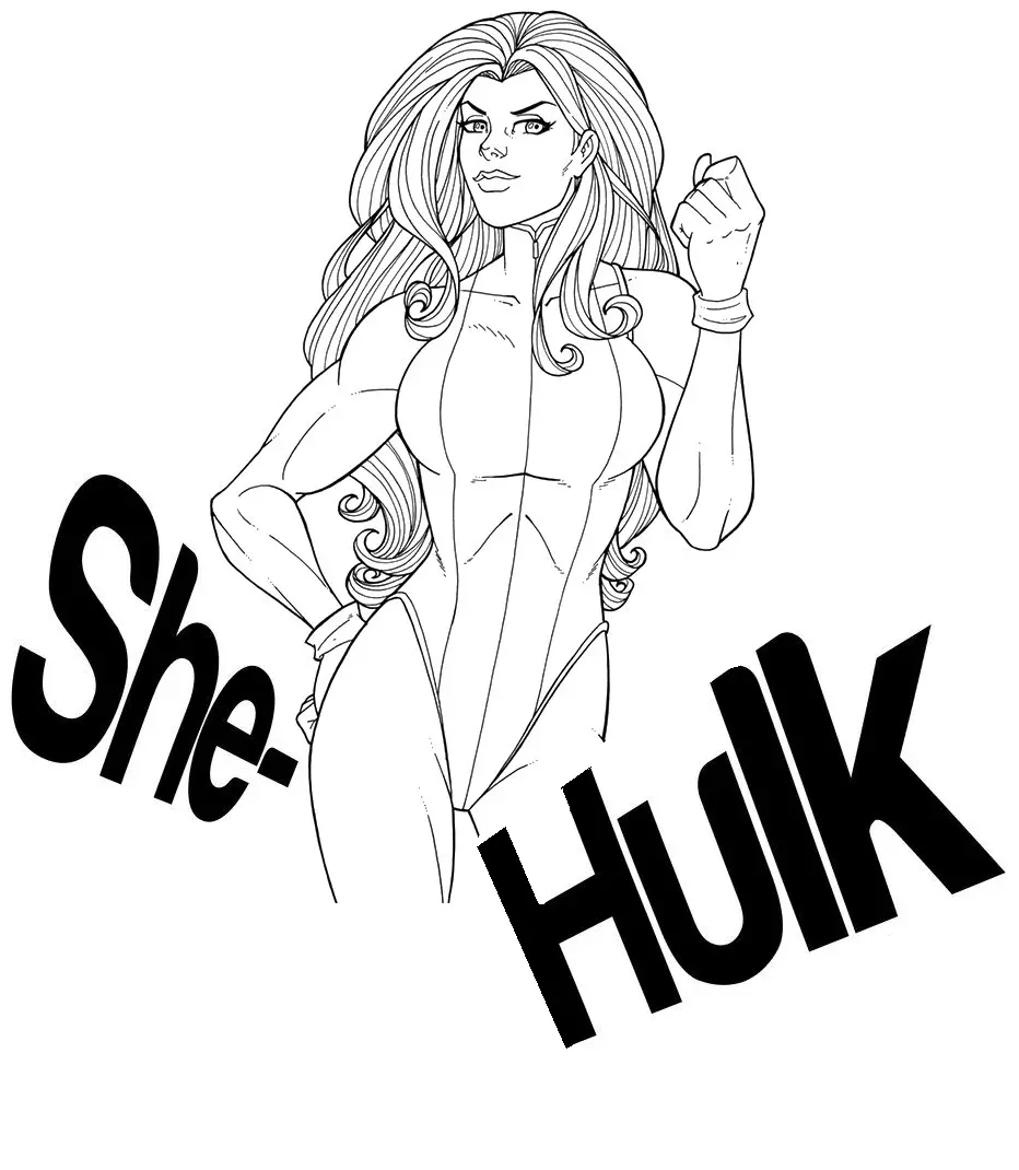 She Hulk Coloring Pages 7