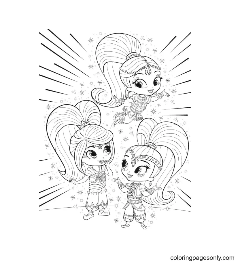 Shimmer and Shine Coloring Pages 13