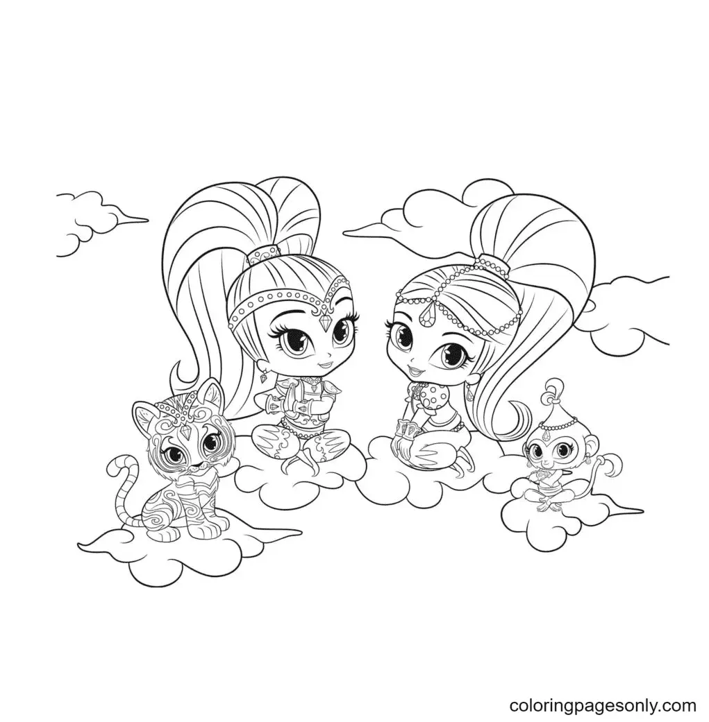 Shimmer and Shine Coloring Pages 20