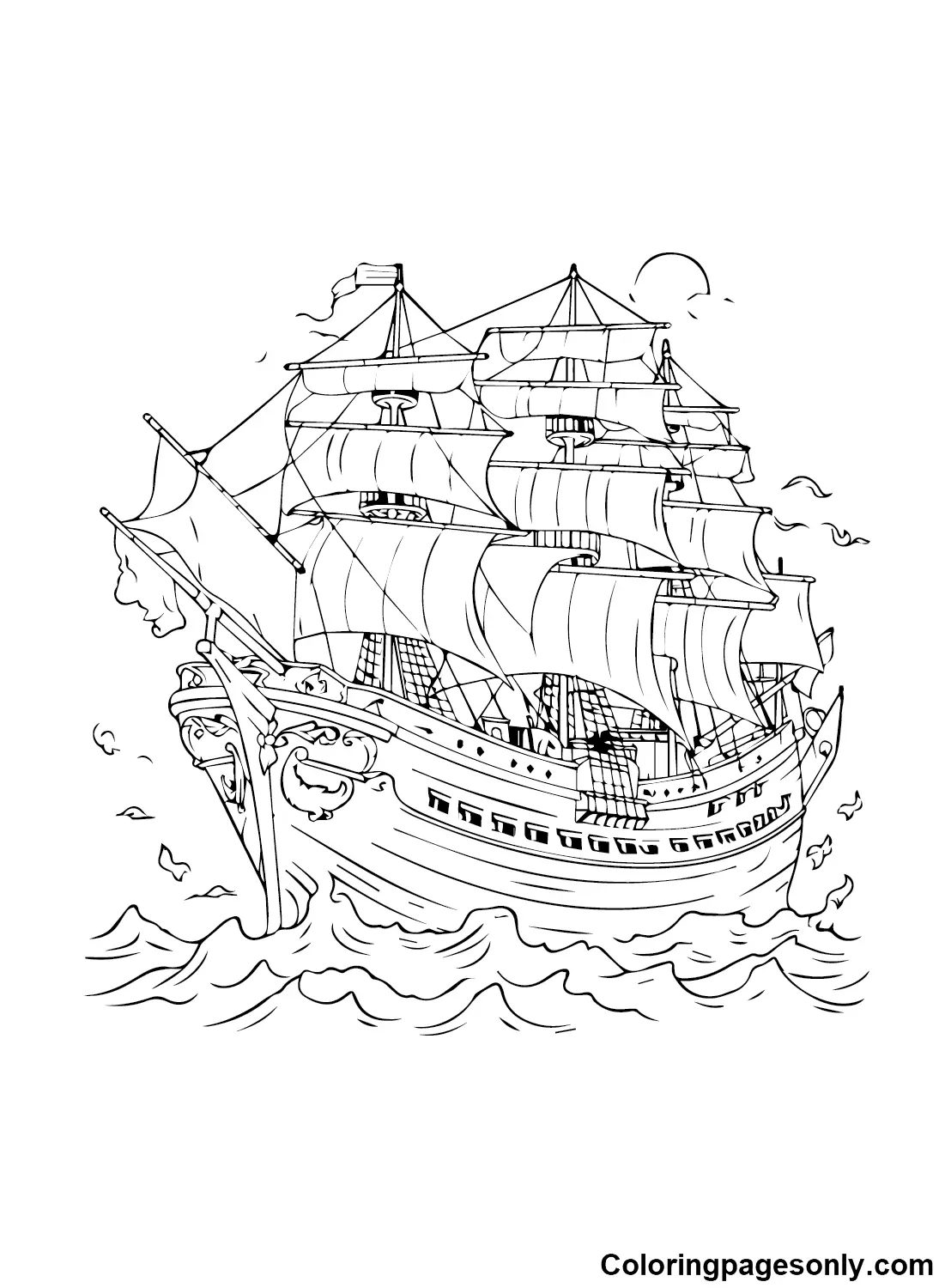 Desenhos de Navios Para Colorir 9