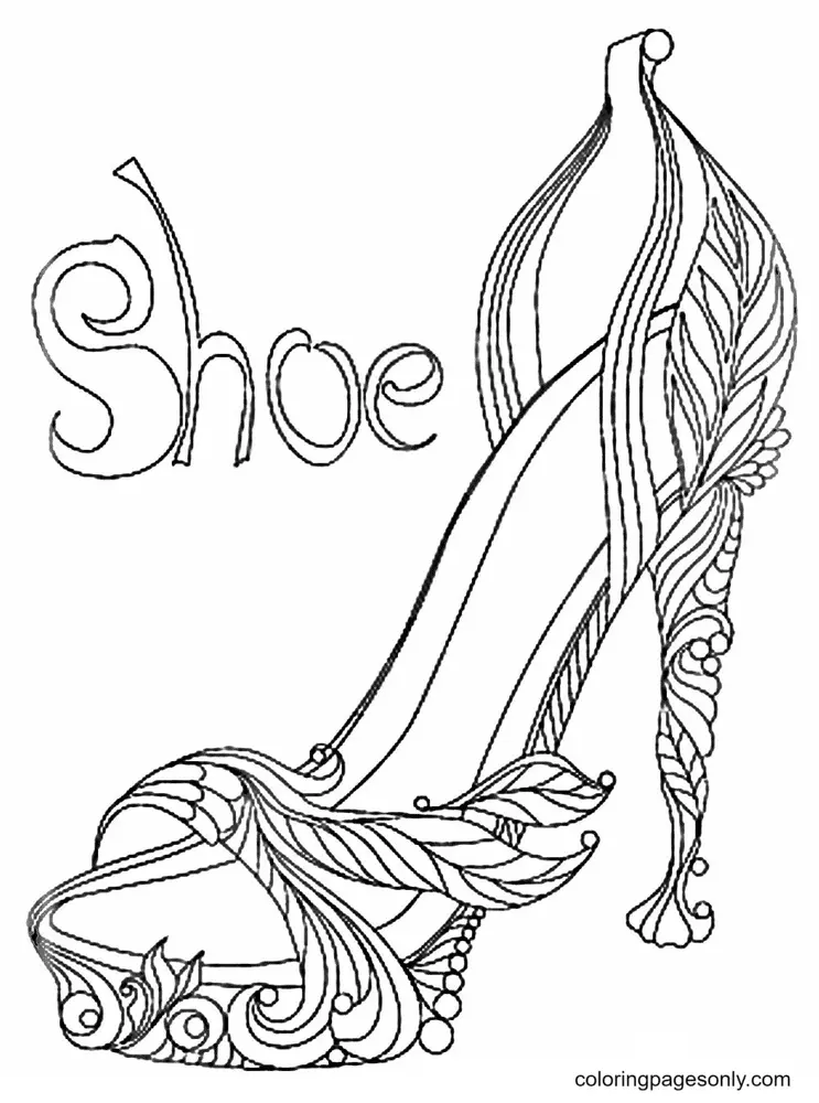 Desenhos de Sapatos Para Colorir 16