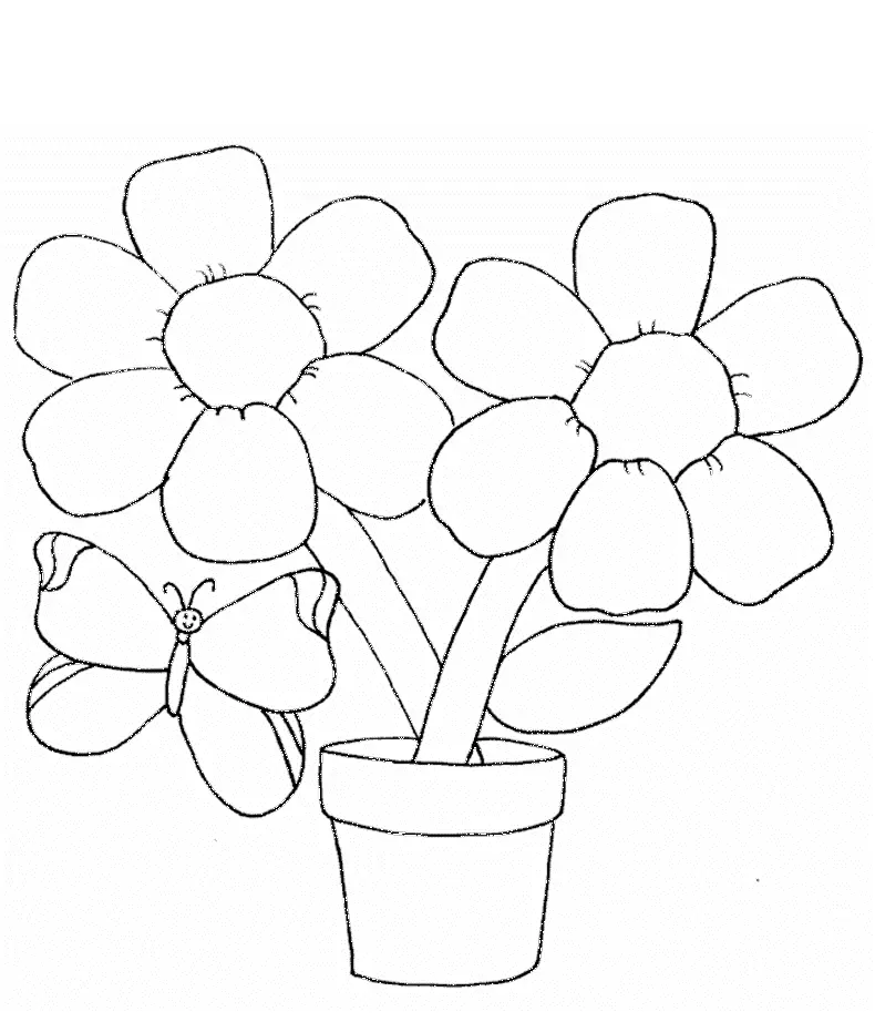 Simple Flower Coloring Pages 21