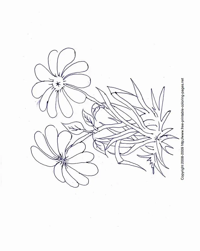 Simple Flower Coloring Pages 4
