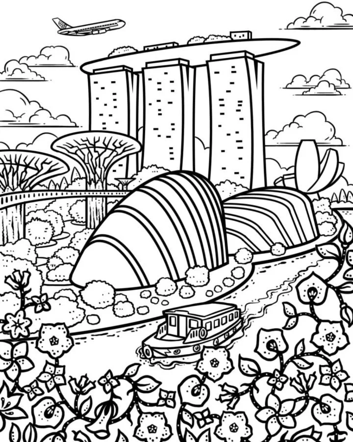 Desenhos de Singapura Para Colorir 6