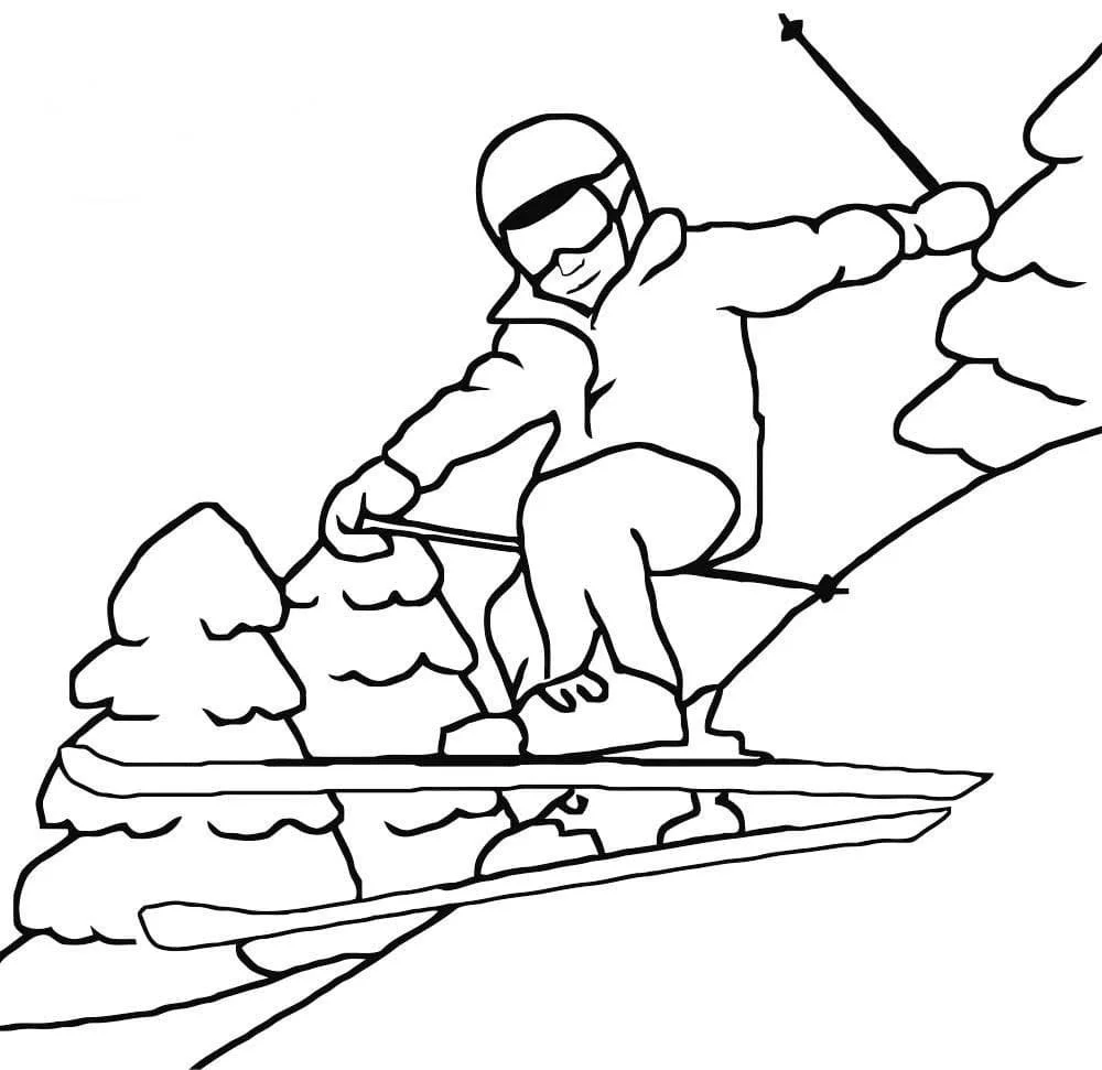 Skiing Ausmalbilder 1