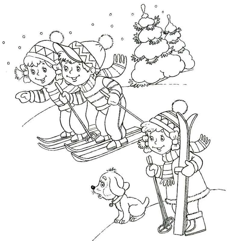 Desenhos de Esqui Para Colorir 3