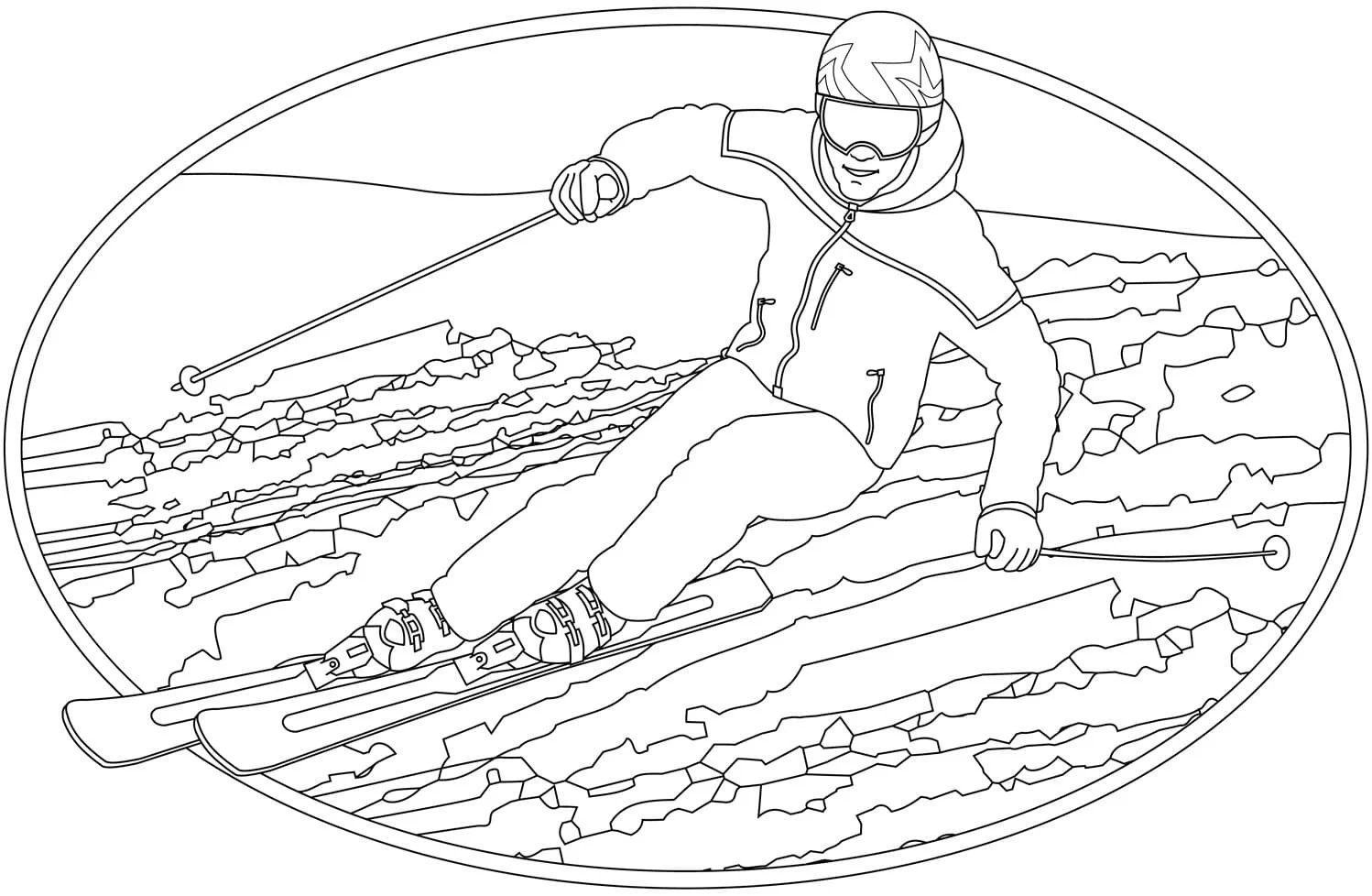 Skiing Ausmalbilder 35