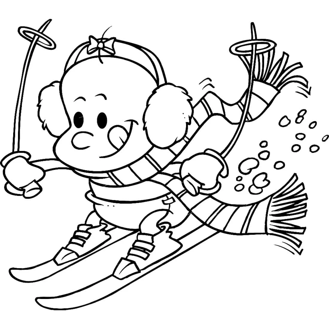 Desenhos de Esqui Para Colorir 48