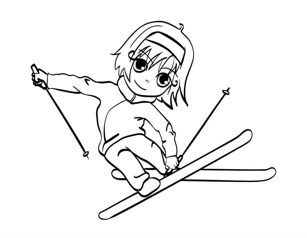 Skiing Ausmalbilder 8