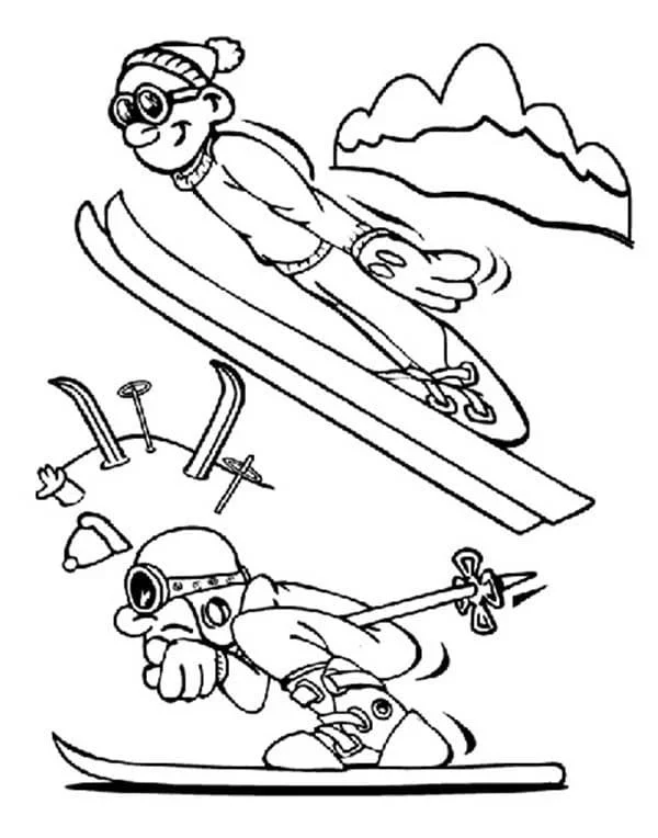 Skiing Ausmalbilder 91