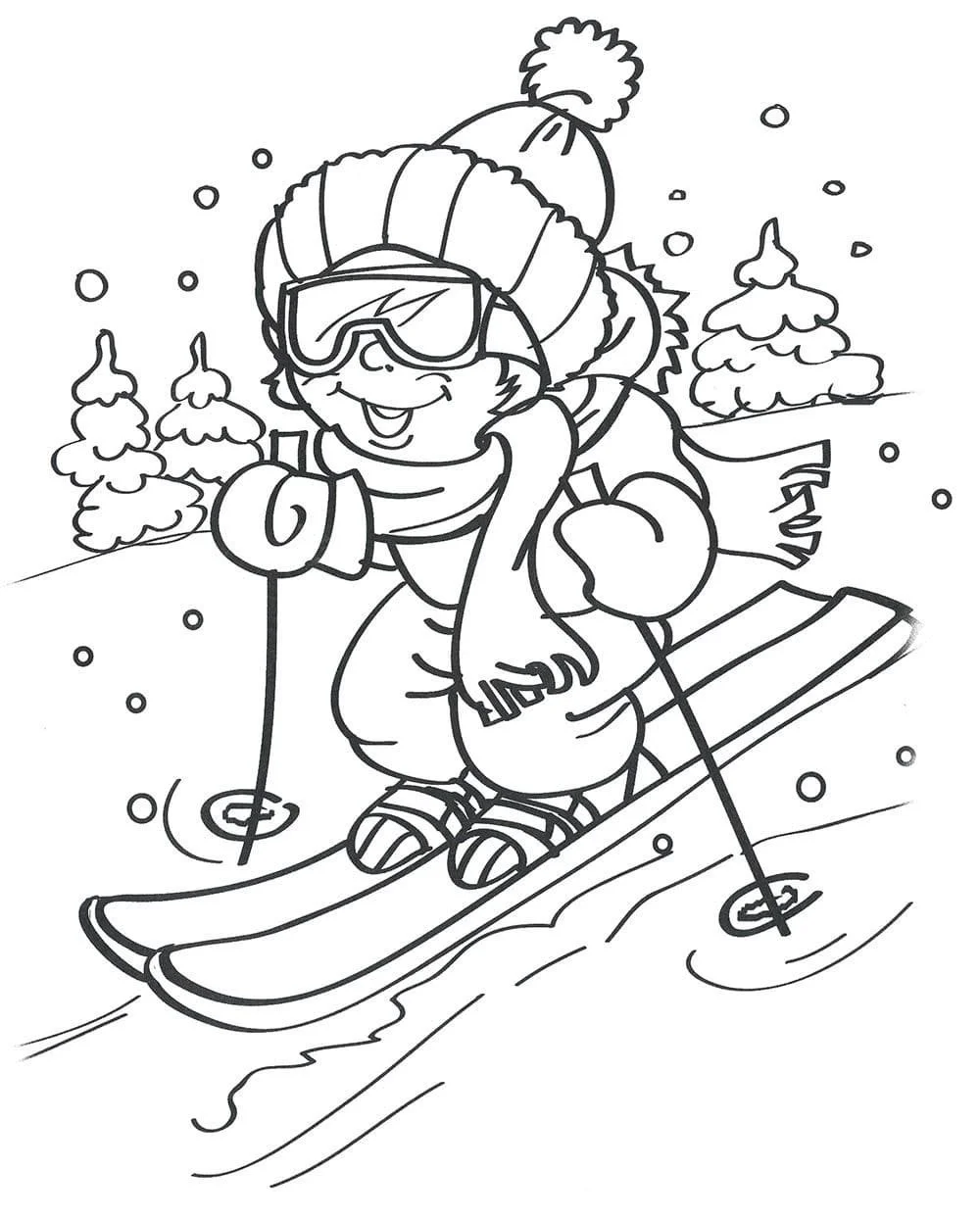 Skiing Ausmalbilder 98