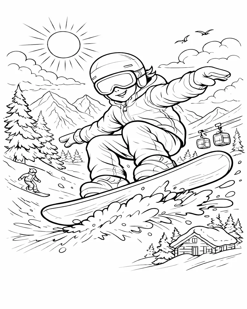 Snowboarding Coloring Pages 1