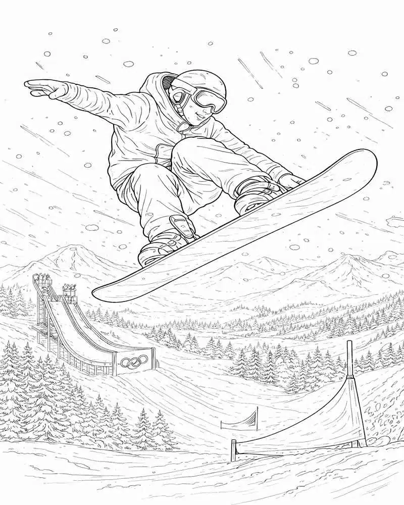 Snowboarding Coloring Pages 13