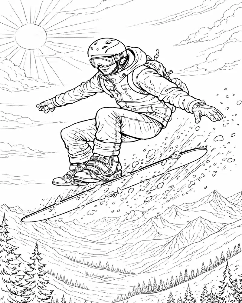 Snowboarding Coloring Pages 2