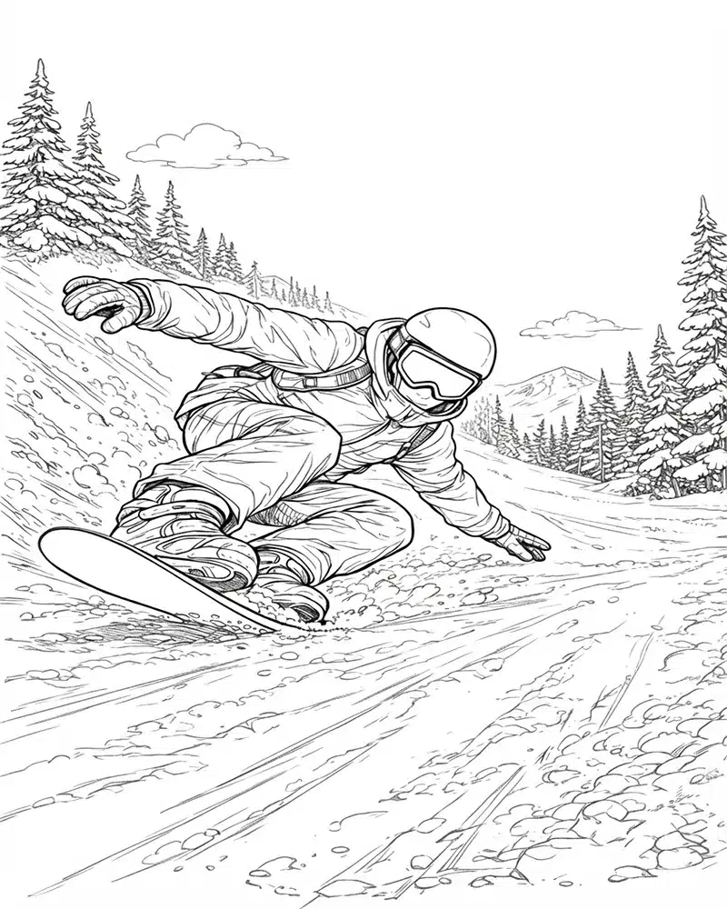 Snowboarding Coloring Pages 4