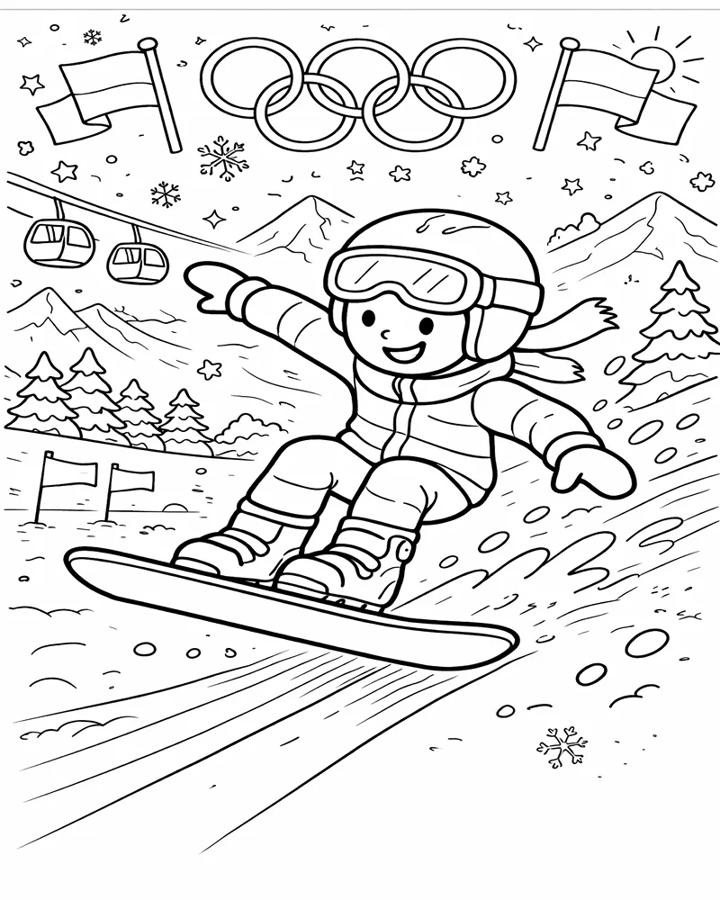 Snowboarding Coloring Pages 7